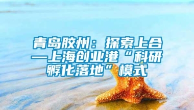 青岛胶州：探索上合—上海创业港“科研孵化落地”模式