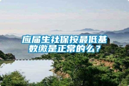 应届生社保按最低基数缴是正常的么？