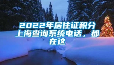 2022年居住证积分上海查询系统电话，都在这