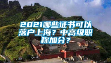 2021哪些证书可以落户上海？中高级职称加分？