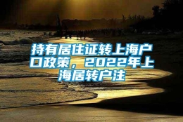 持有居住证转上海户口政策，2022年上海居转户注