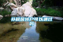 补税居转户可以通过吗