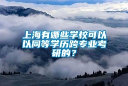 上海有哪些学校可以以同等学历跨专业考研的？