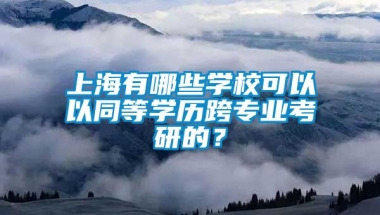 上海有哪些学校可以以同等学历跨专业考研的？