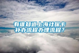 有谁知道上海社保卡补办流程办理流程？