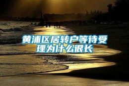 黄浦区居转户等待受理为什么很长