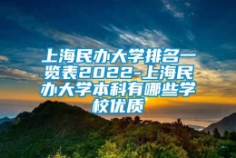 上海民办大学排名一览表2022-上海民办大学本科有哪些学校优质