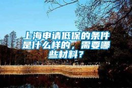 上海申请低保的条件是什么样的，需要哪些材料？