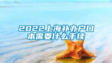 2022上海补办户口本需要什么手续