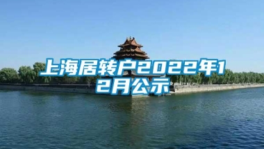 上海居转户2022年12月公示