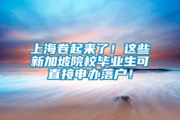 上海卷起来了！这些新加坡院校毕业生可直接申办落户！