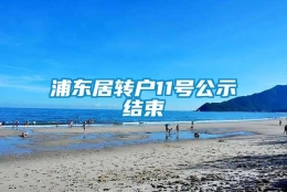 浦东居转户11号公示结束