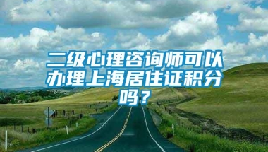 二级心理咨询师可以办理上海居住证积分吗？