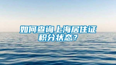 如何查询上海居住证积分状态？