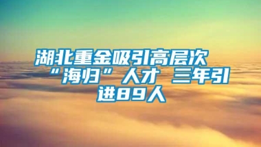 湖北重金吸引高层次“海归”人才 三年引进89人