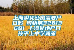 上海购买公寓需要户口吗 解析威32613691 上海外地户口孩子上中学政策