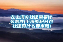 在上海办社保需要什么条件(上海办积分对社保有什么要求吗)