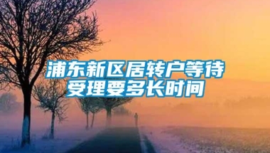 浦东新区居转户等待受理要多长时间