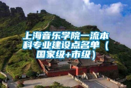 上海音乐学院一流本科专业建设点名单（国家级+市级）