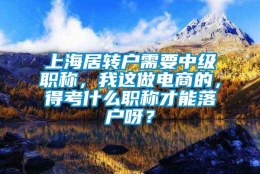 上海居转户需要中级职称，我这做电商的，得考什么职称才能落户呀？