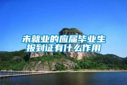 未就业的应届毕业生报到证有什么作用