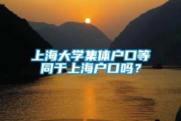 上海大学集体户口等同于上海户口吗？