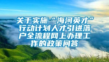 关于实施“海河英才”行动计划人才引进落户全流程网上办理工作的政策问答