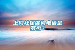 上海社保咨询电话是多少？