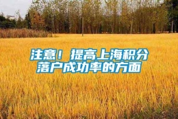 注意！提高上海积分落户成功率的方面