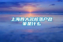 上海四大名校落户政策是什么