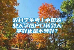 农村学生考上中国农业大学后户口转到大学好还是不转好？