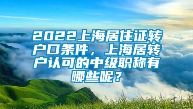 2022上海居住证转户口条件，上海居转户认可的中级职称有哪些呢？