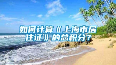 如何计算《上海市居住证》的总积分？