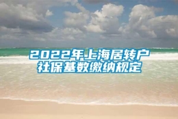 2022年上海居转户社保基数缴纳规定