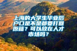 上海的大学生毕业后户口是不是都要打回原籍？可以放在人才市场吗？