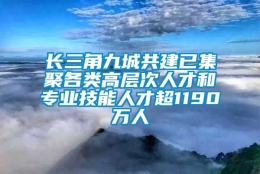 长三角九城共建已集聚各类高层次人才和专业技能人才超1190万人