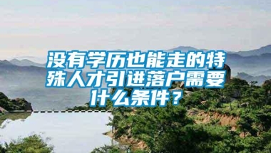 没有学历也能走的特殊人才引进落户需要什么条件？