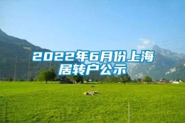 2022年6月份上海居转户公示