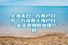 上海夫妇一方有户口，另一方没有上海户口，一起买房如何处理产权