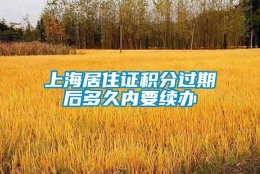 上海居住证积分过期后多久内要续办