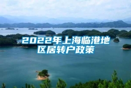 2022年上海临港地区居转户政策