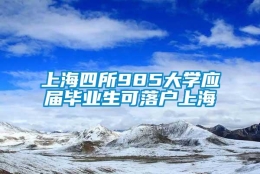 上海四所985大学应届毕业生可落户上海