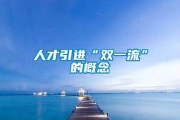 人才引进“双一流”的概念