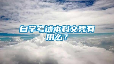 自学考试本科文凭有用么？