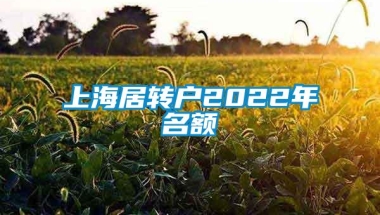 上海居转户2022年名额