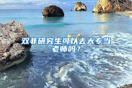 双非研究生可以去大专当老师吗？