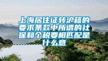 上海居住证转沪籍的要求条款中所谓的社保和个税要相匹配是什么意