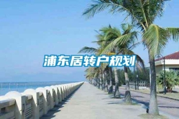 浦东居转户规划