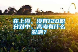 在上海，没有120积分对中、高考有什么影响？