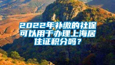 2022年补缴的社保可以用于办理上海居住证积分吗？